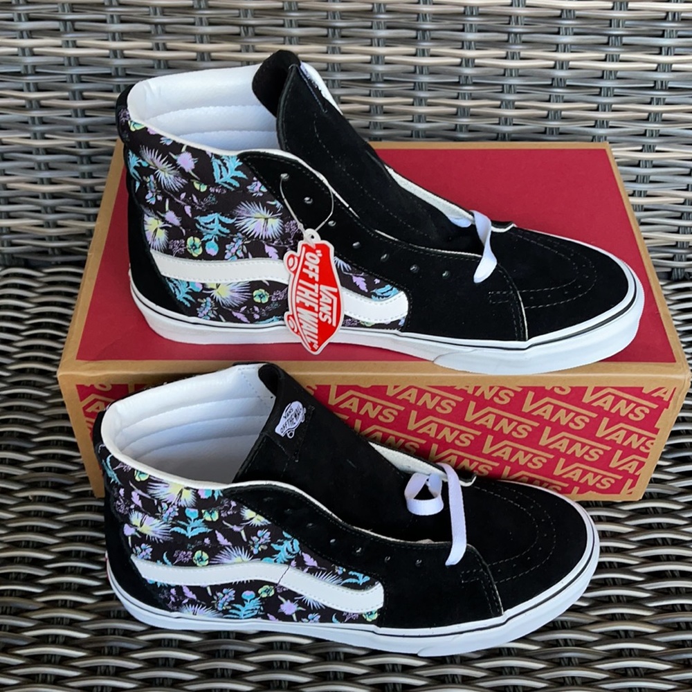 Vans Sk8-Hi Paradise Floral Black/True White MENS - Picture 2 of 16